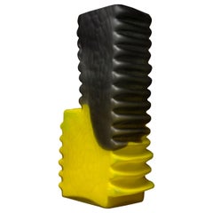 Shifting Shape Black and Yellow Vase
