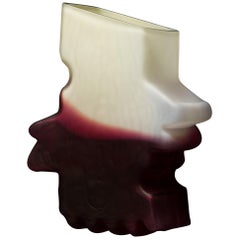 Shifting Shape Crimson and White Vase