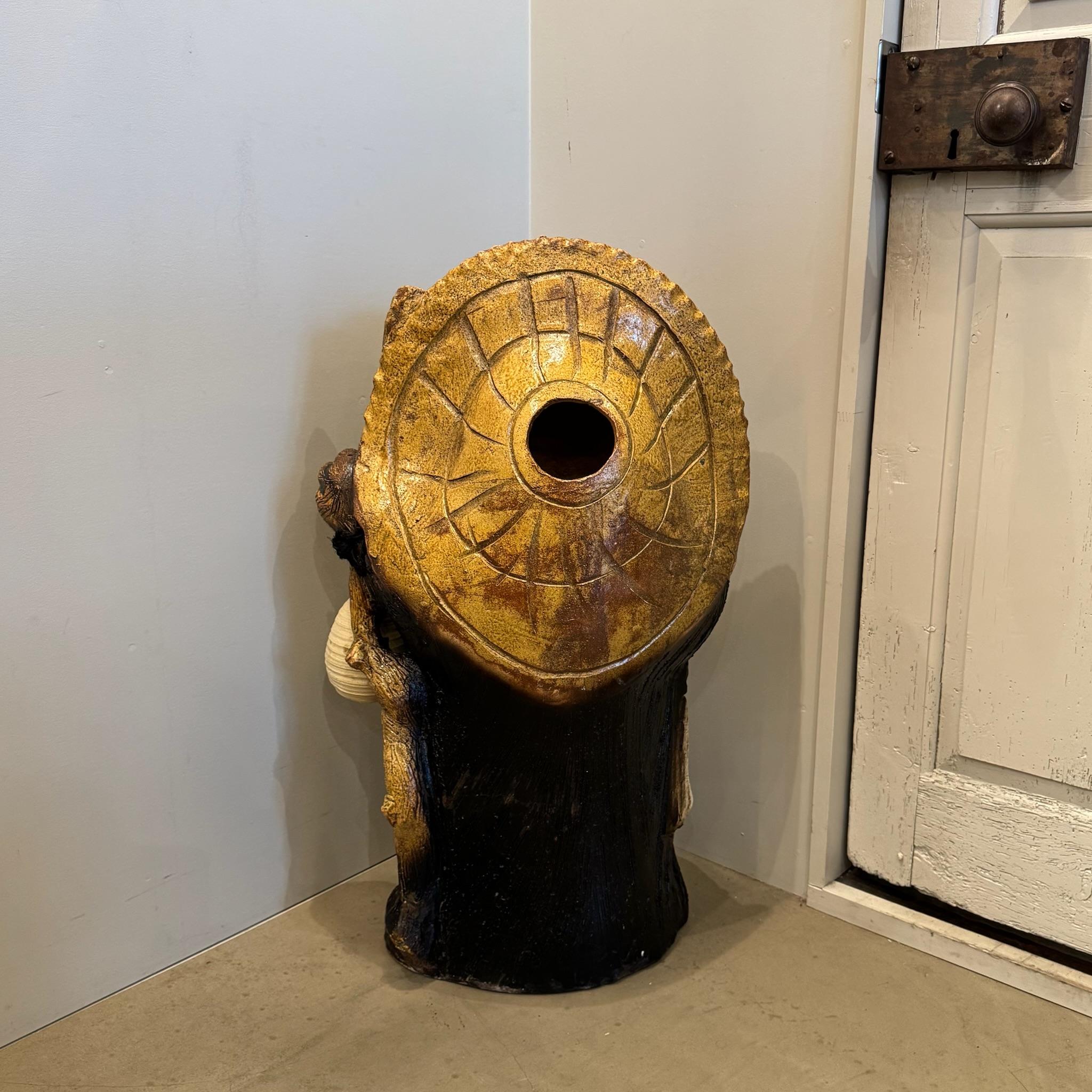 Hand-Crafted Shigaraki Tanuki 6 - A Charming Ceramic Symbol of Japanese Tradition, Good Fort For Sale