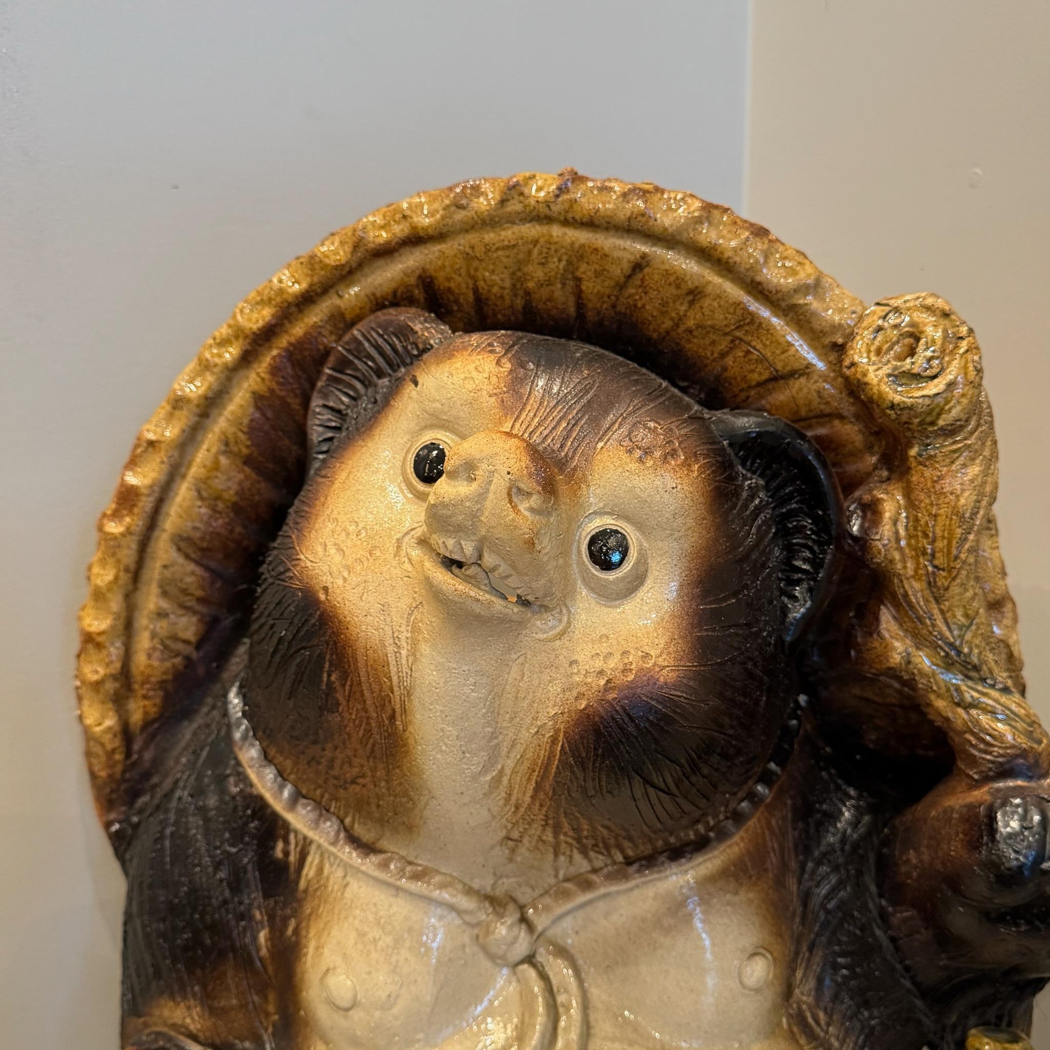 Contemporary Shigaraki Tanuki 6 - A Charming Ceramic Symbol of Japanese Tradition, Good Fort For Sale