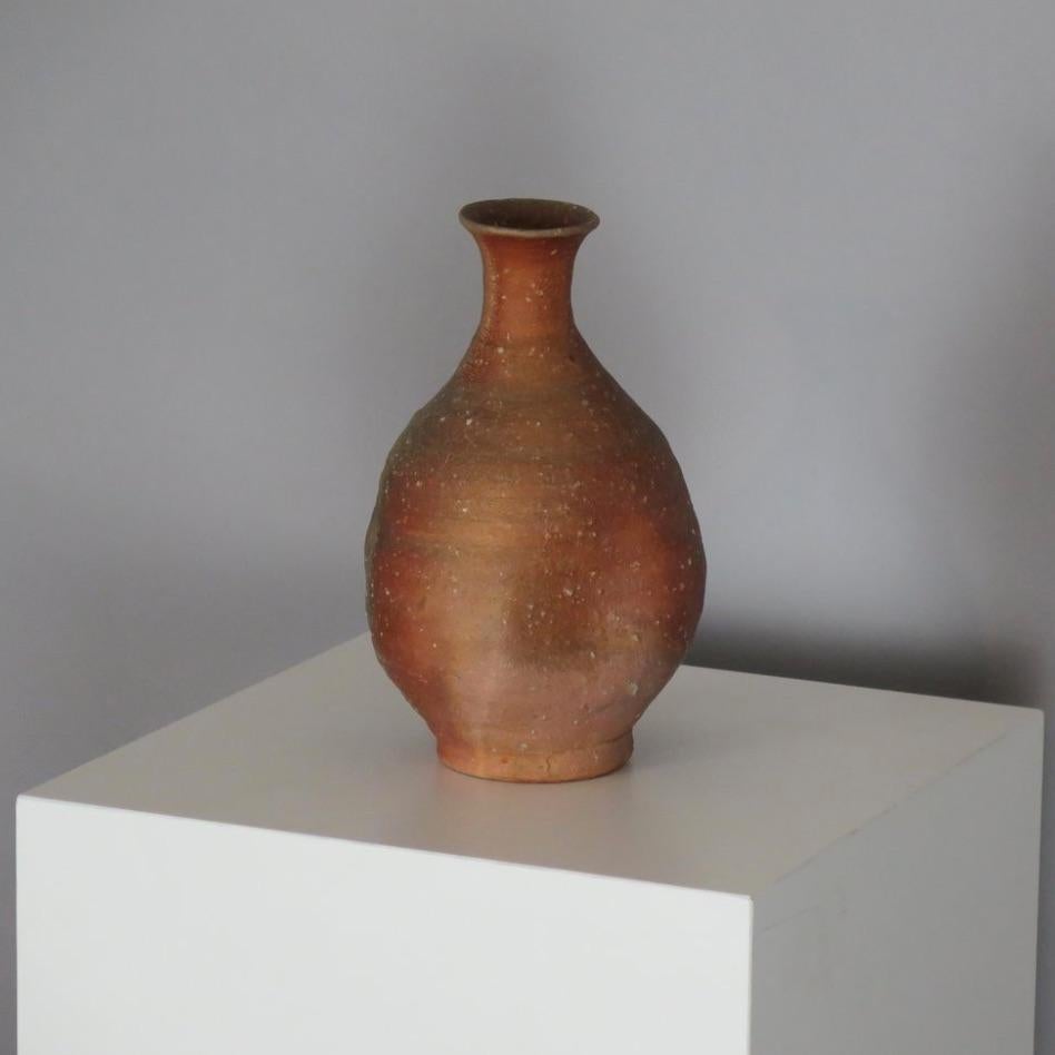 Fired Shigaraki Yakishime Wood-Fire Vase For Sale