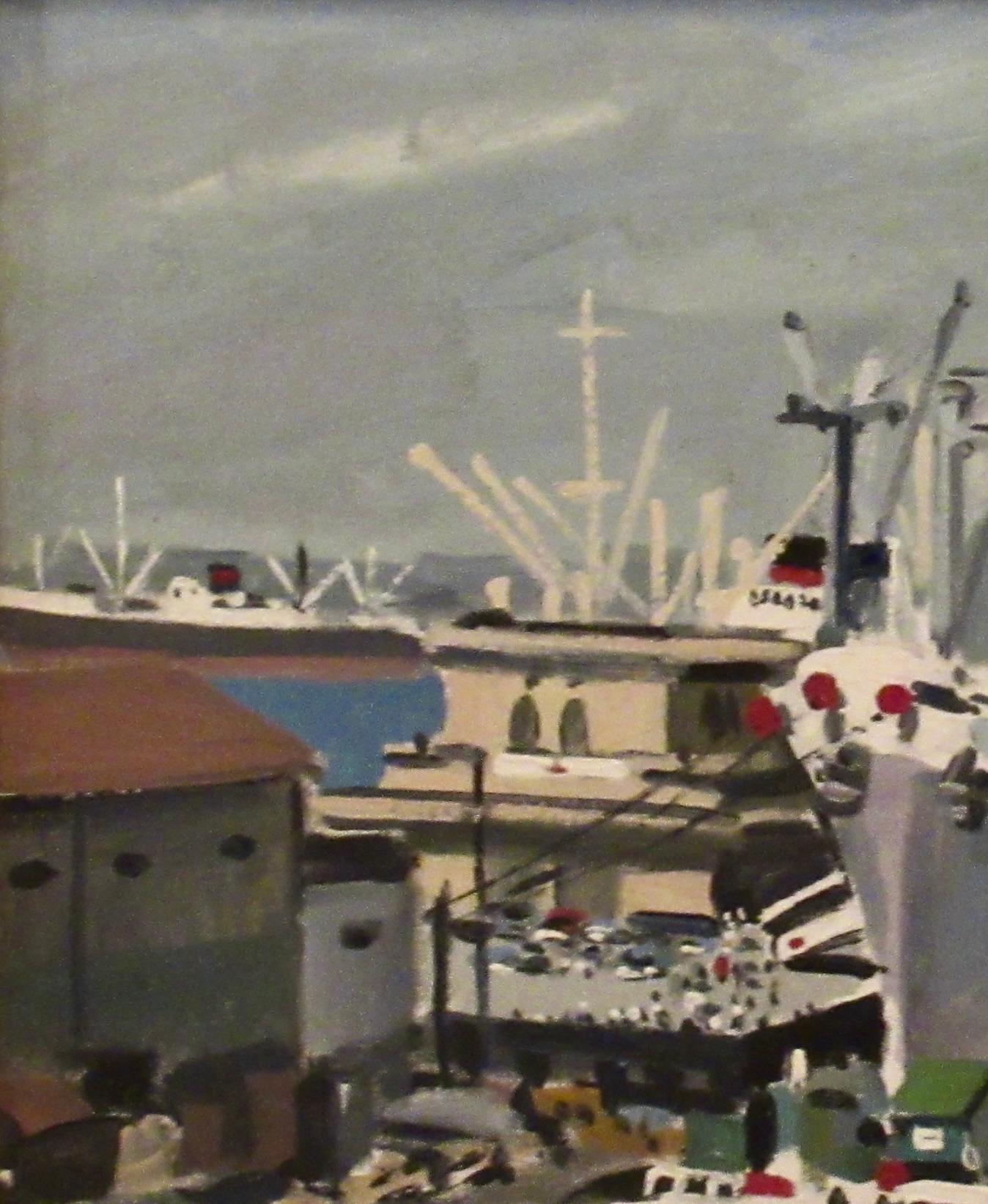 Yokohama - Landscape Painting Marrón de Shigehiko Ishikawa