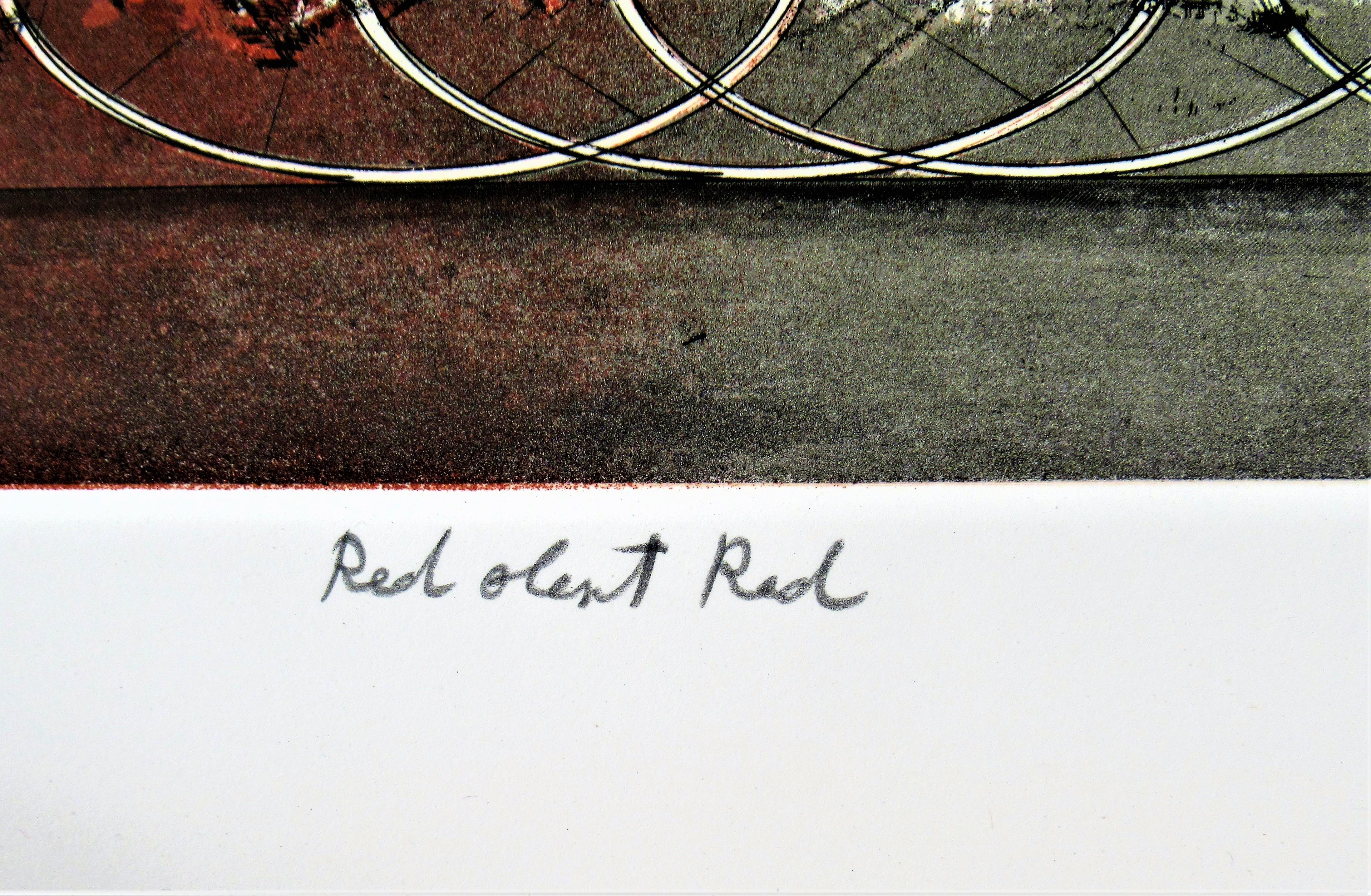 Red Olent Red - Gray Figurative Print by Shigeki Kuroda