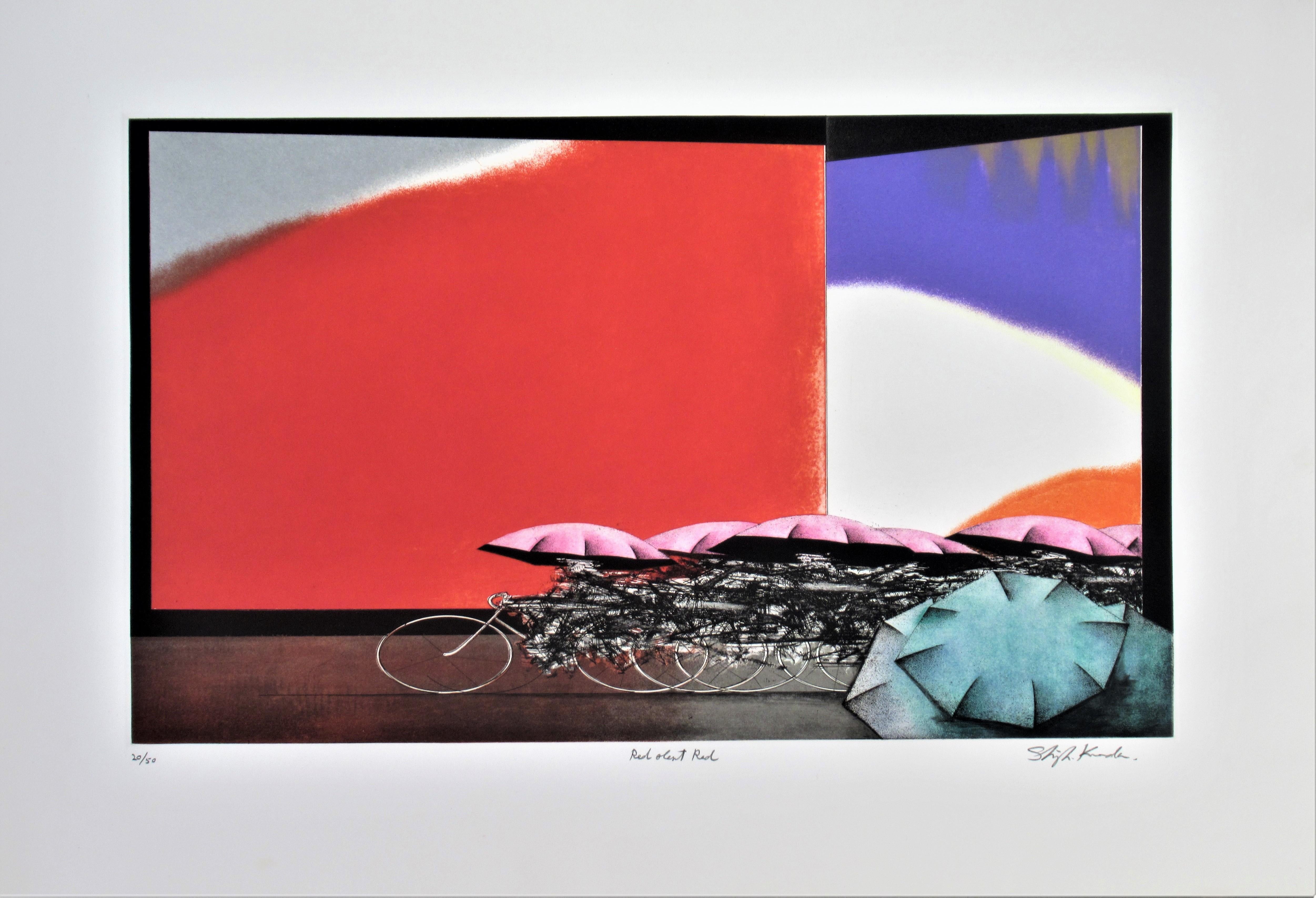 Figurative Print de Shigeki Kuroda - Rojo Olent Rojo