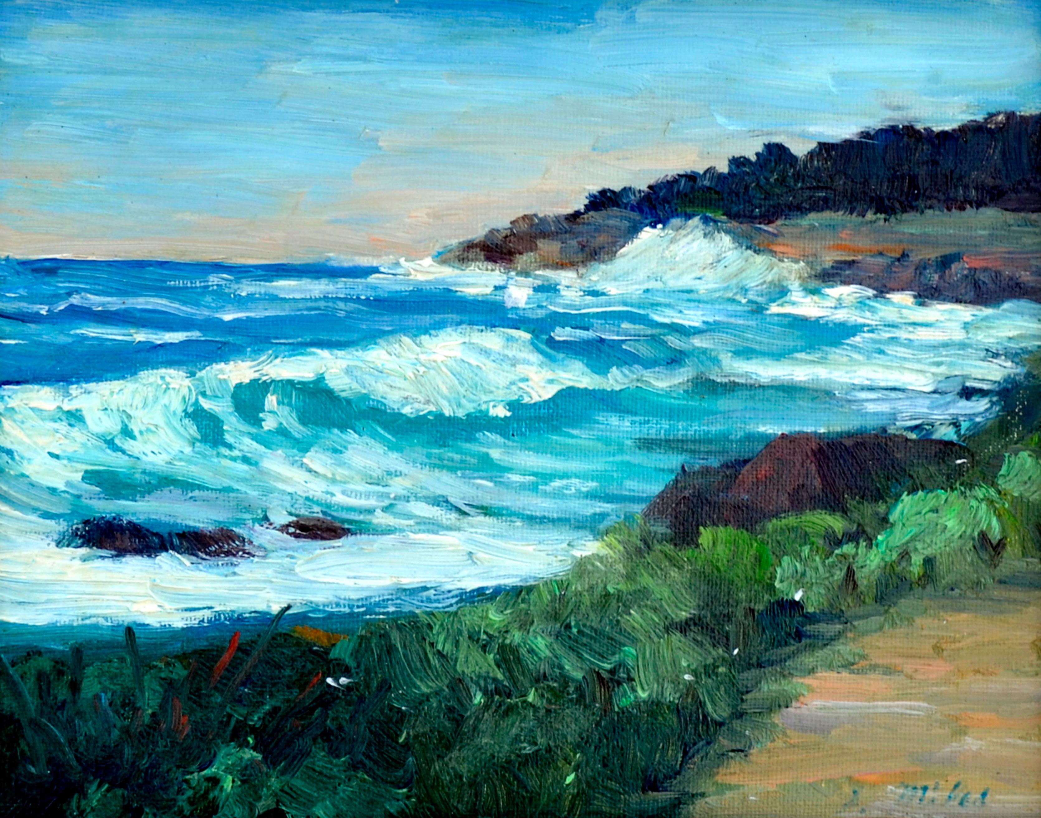 Point Lobos Coast - Painting by Shigeko Miles