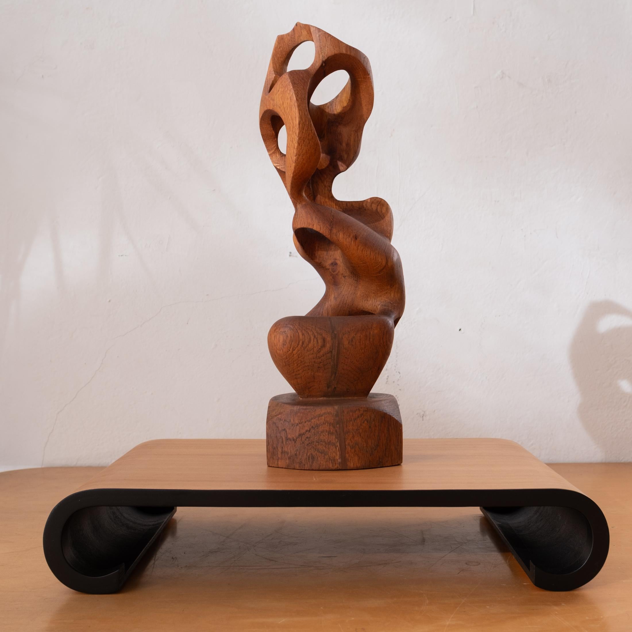 Mid-Century moderno Supporto per scultura in legno giapponese Aomine Shigemichi