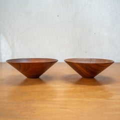 Modernistische japanische Holzschalen von Shigemichi Aomine für den Nationalen Handwerksrat