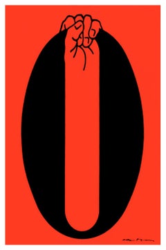 "The Letter 'O'" Alphabet Graphic Design Vintage Poster by Fukuda