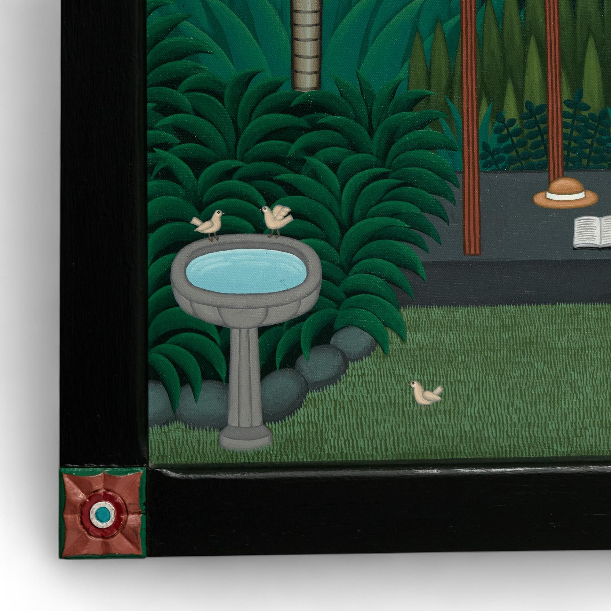 Modernistisches Gemälde eines tropischen Gartens von Shigeo Okumura im Angebot 4