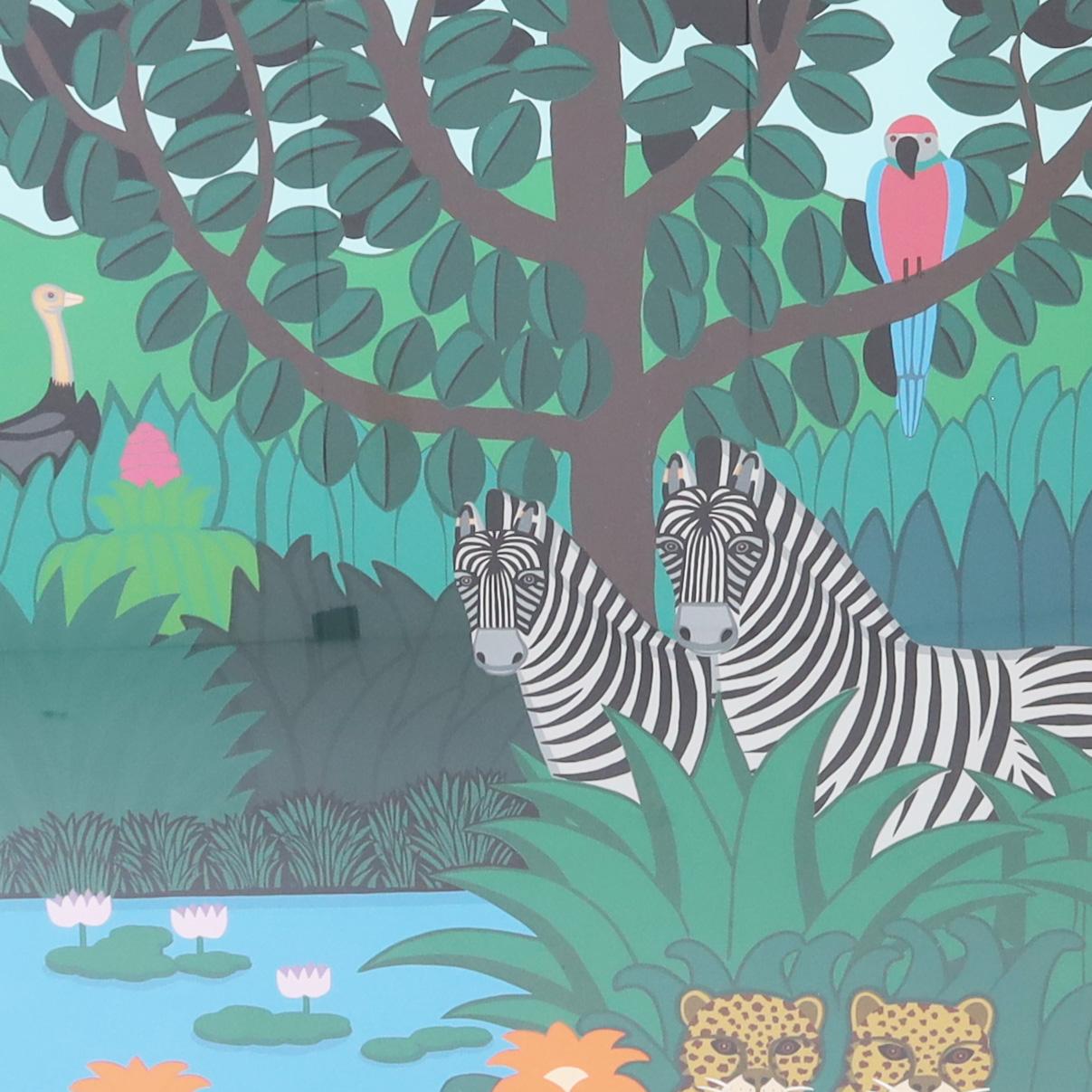 Paravent vintage Jungle par Oku Shigeo Okumura 3