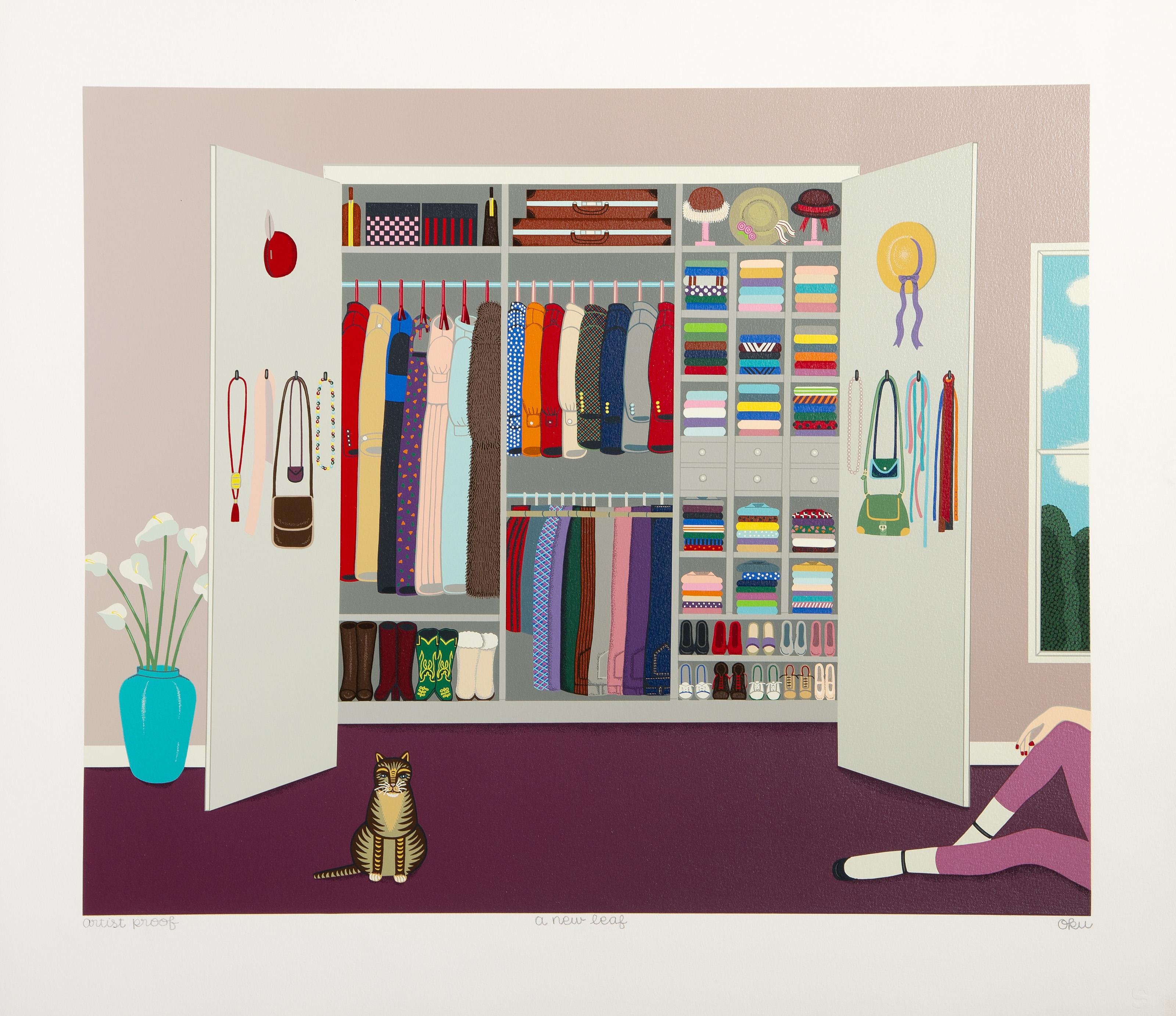 A New Leaf, Modern Screen Print by Shigeo Okumura