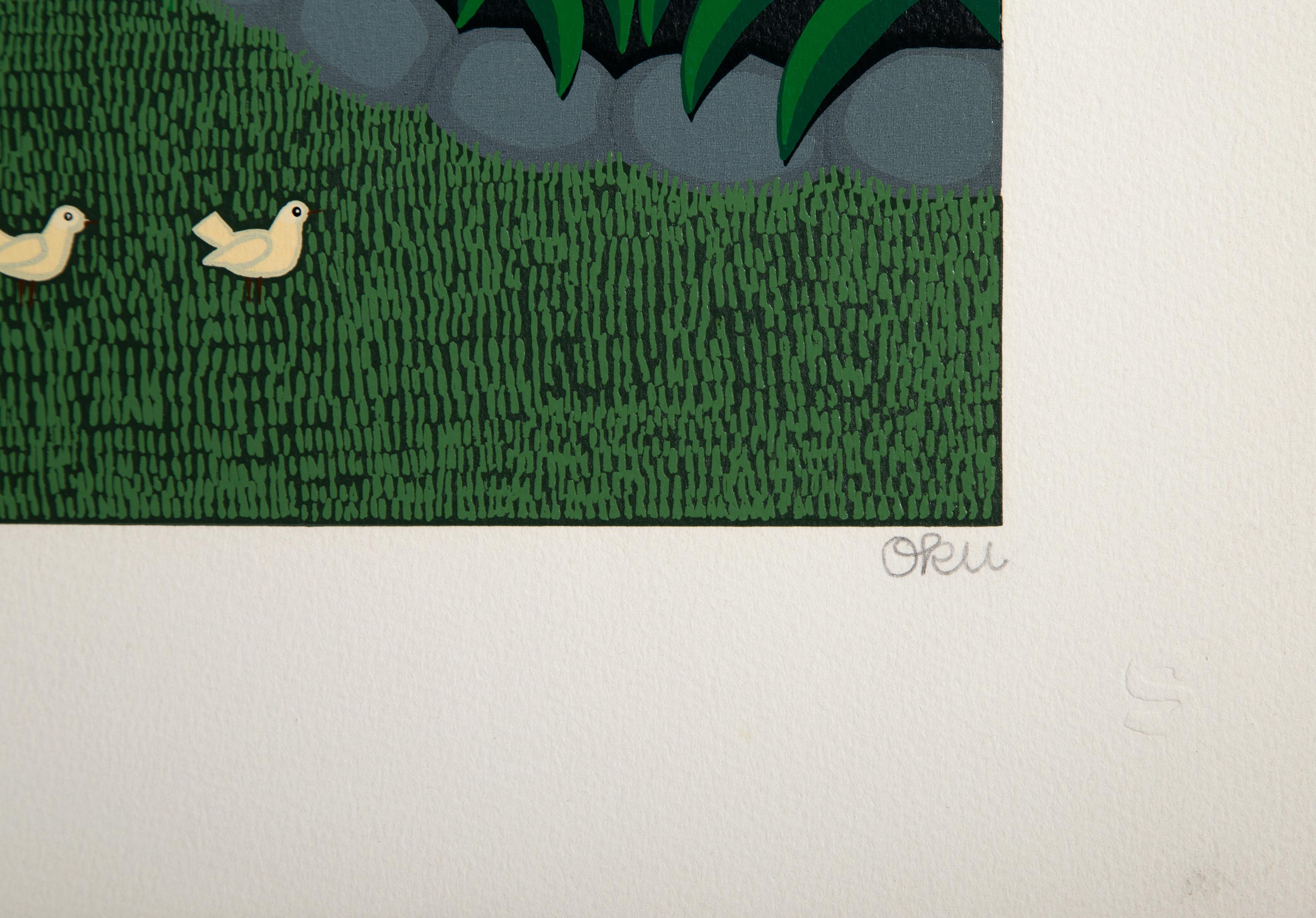 Pausa pranzo, serigrafia moderna di Shigeo Okumura in vendita 3