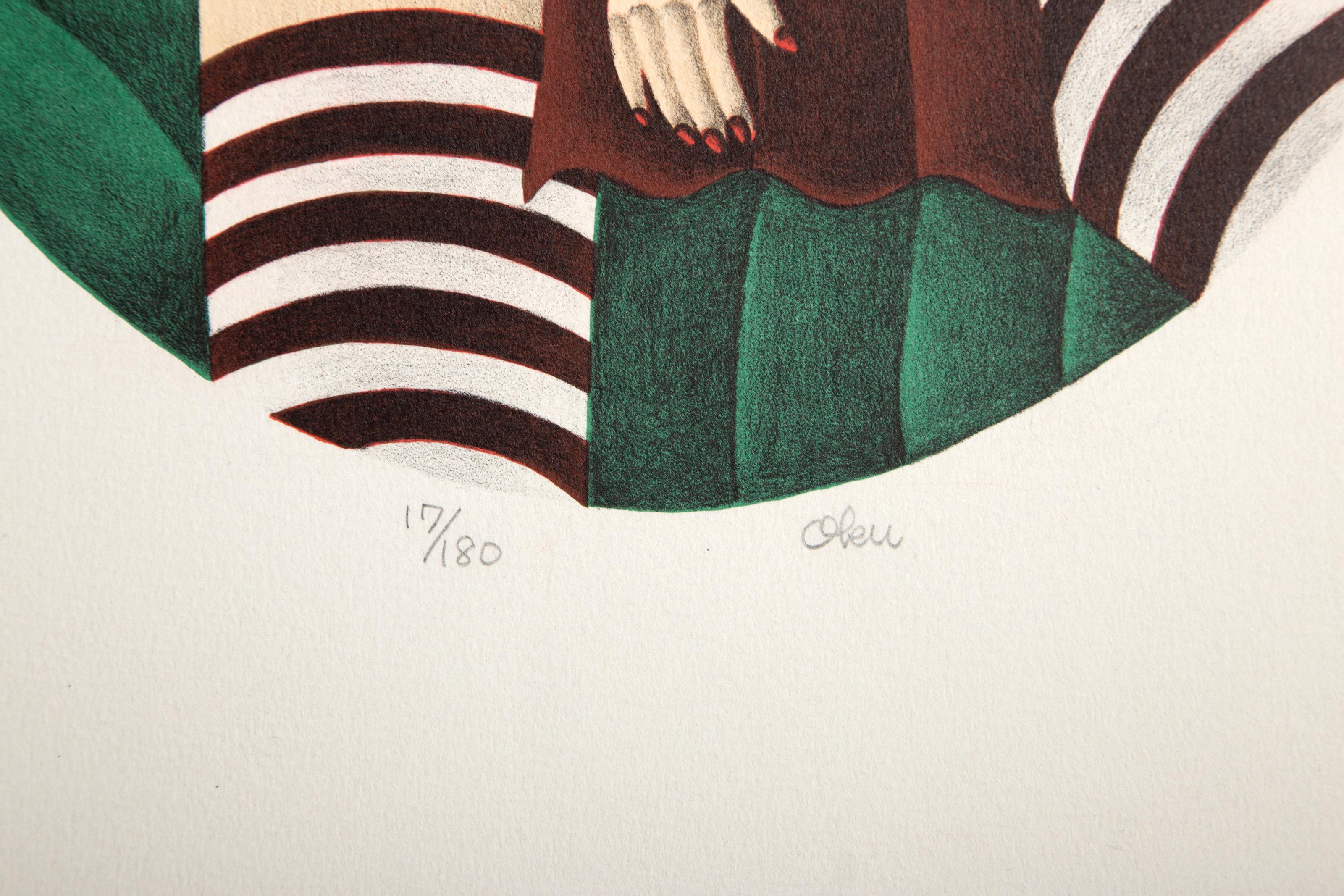 Donna con rosa, serigrafia moderna di Shigeo Okumura in vendita 3