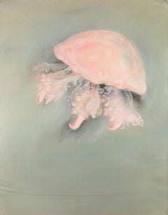 ShiJie Liu Contemporary Original Oil On Canvas "Floating Jelly Series I"