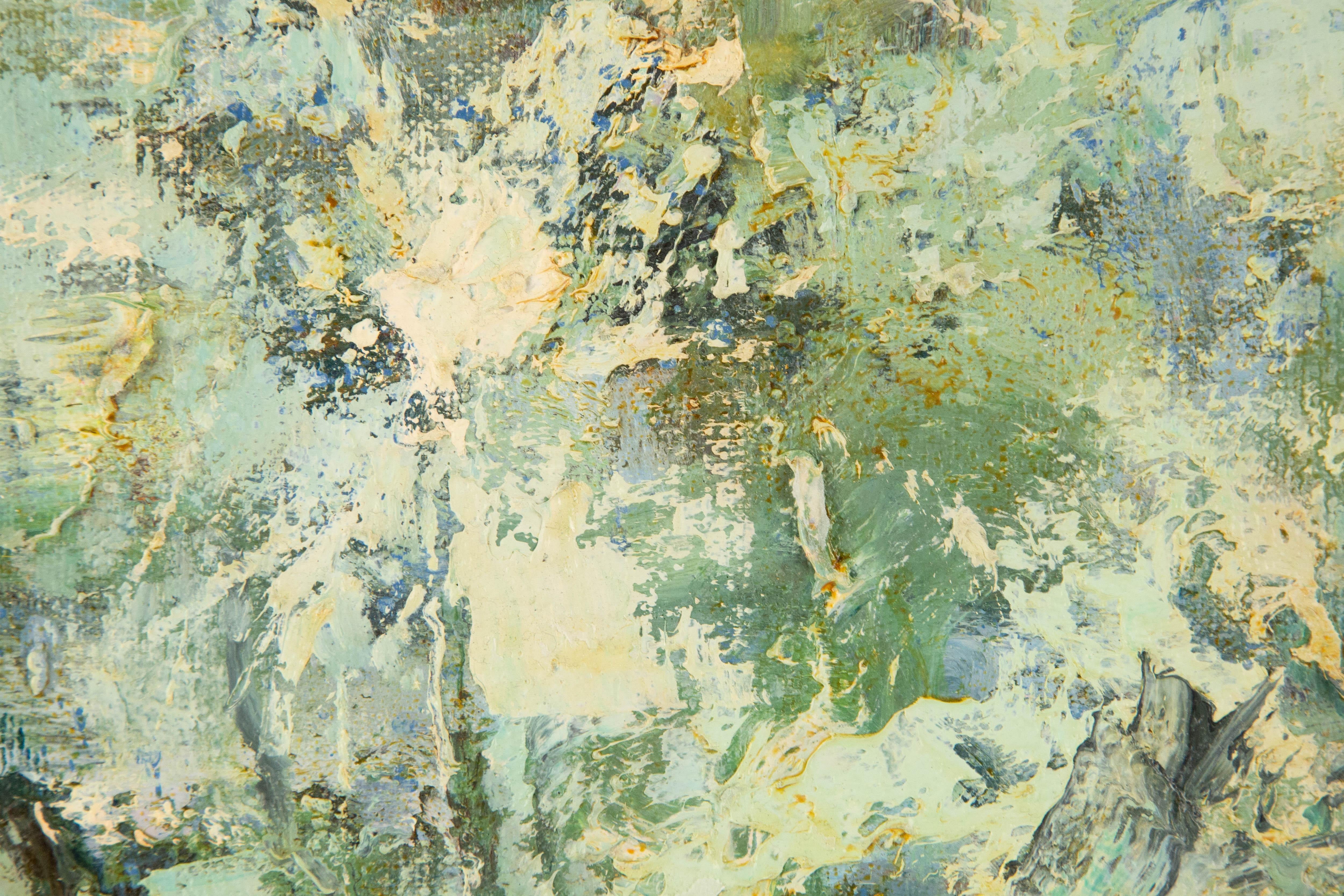 Shikai Guan Impressionistisches Original Ölgemälde auf Leinwand „Snowy Lakeside“ von Shikai Guan im Angebot 5