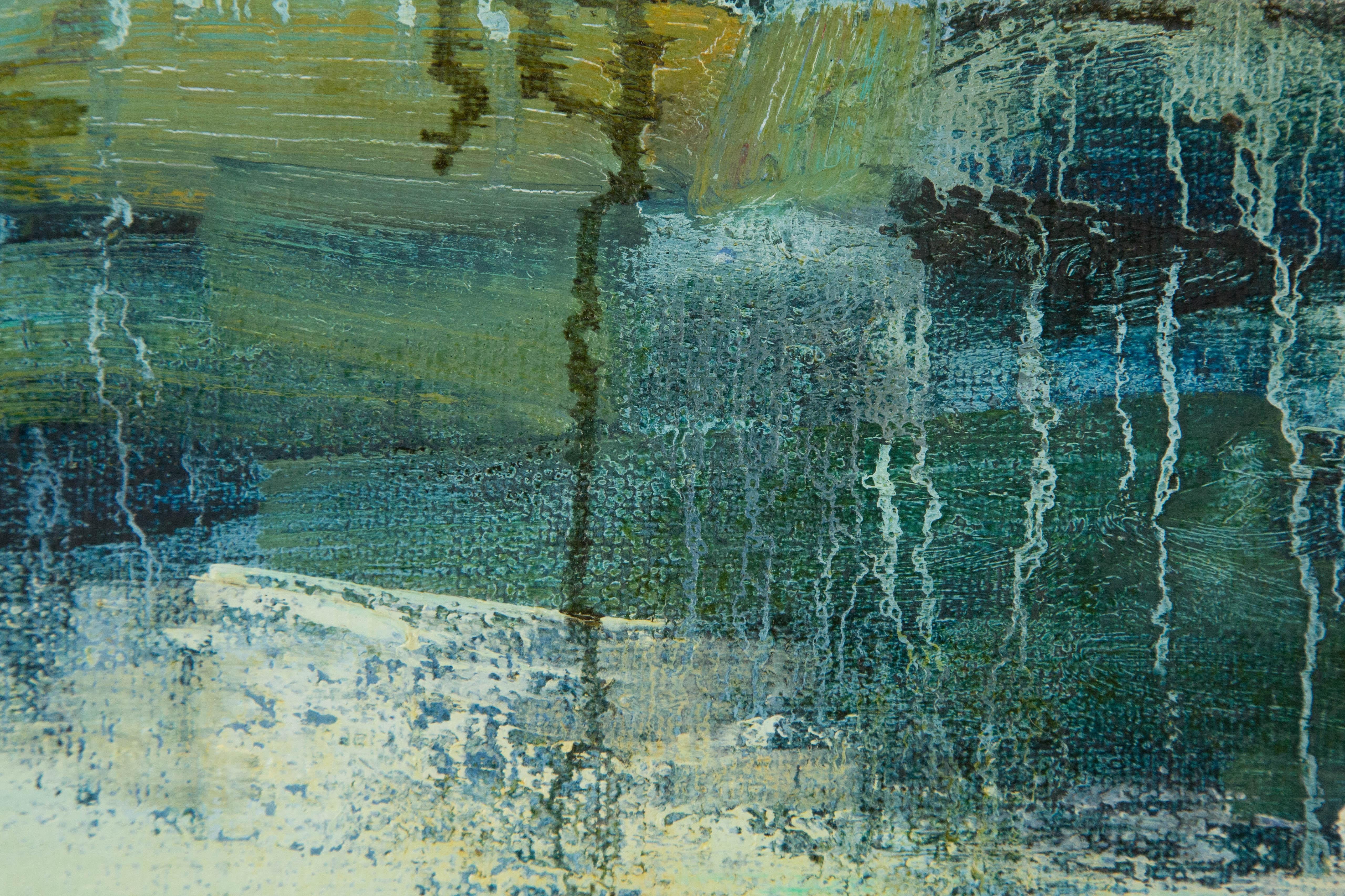 Shikai Guan Impressionistisches Original Ölgemälde auf Leinwand „Snowy Lakeside“ von Shikai Guan im Angebot 6