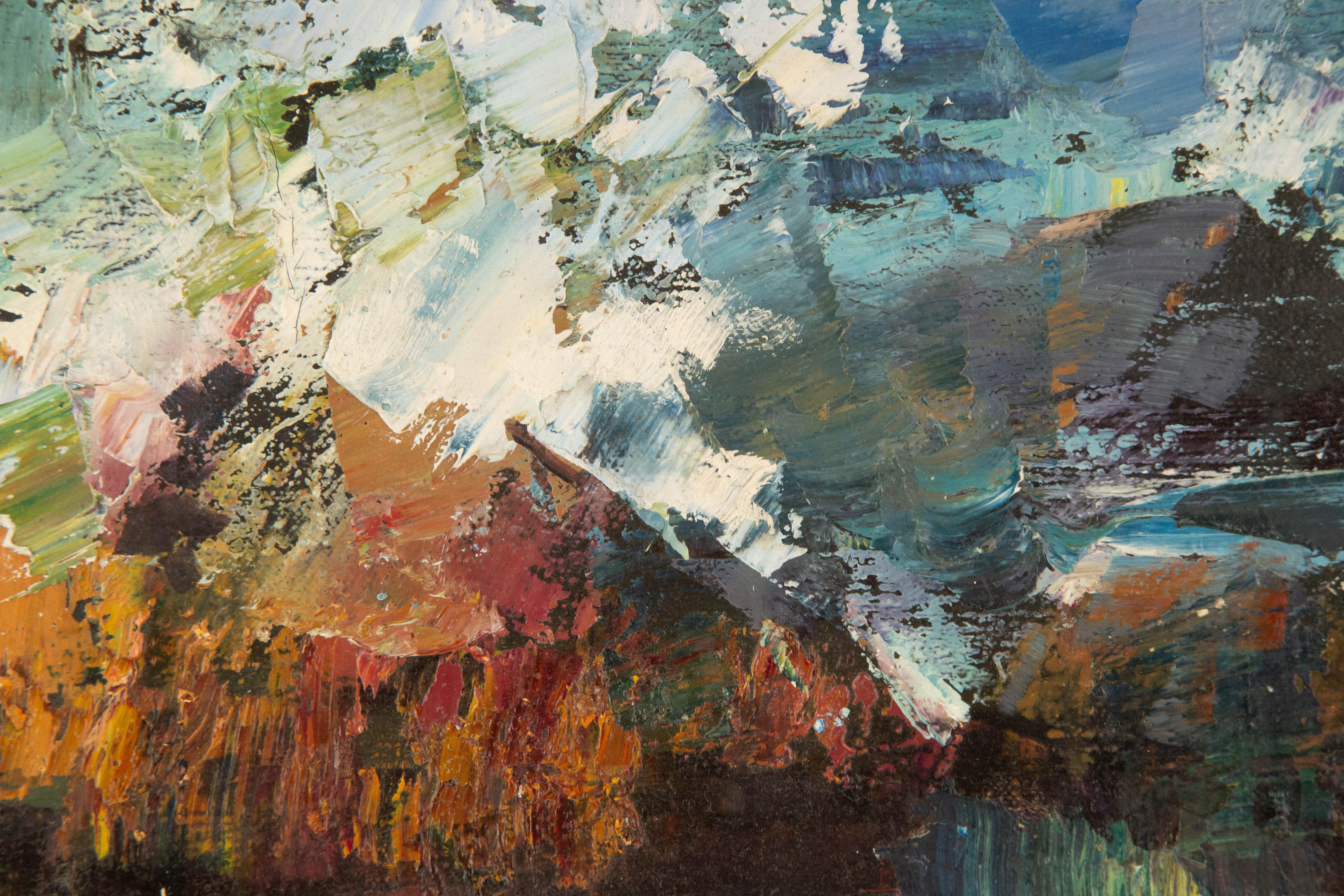 Shikai Guan Wasserlandschaft Original Öl auf Leinwand „Waves“ im Angebot 5