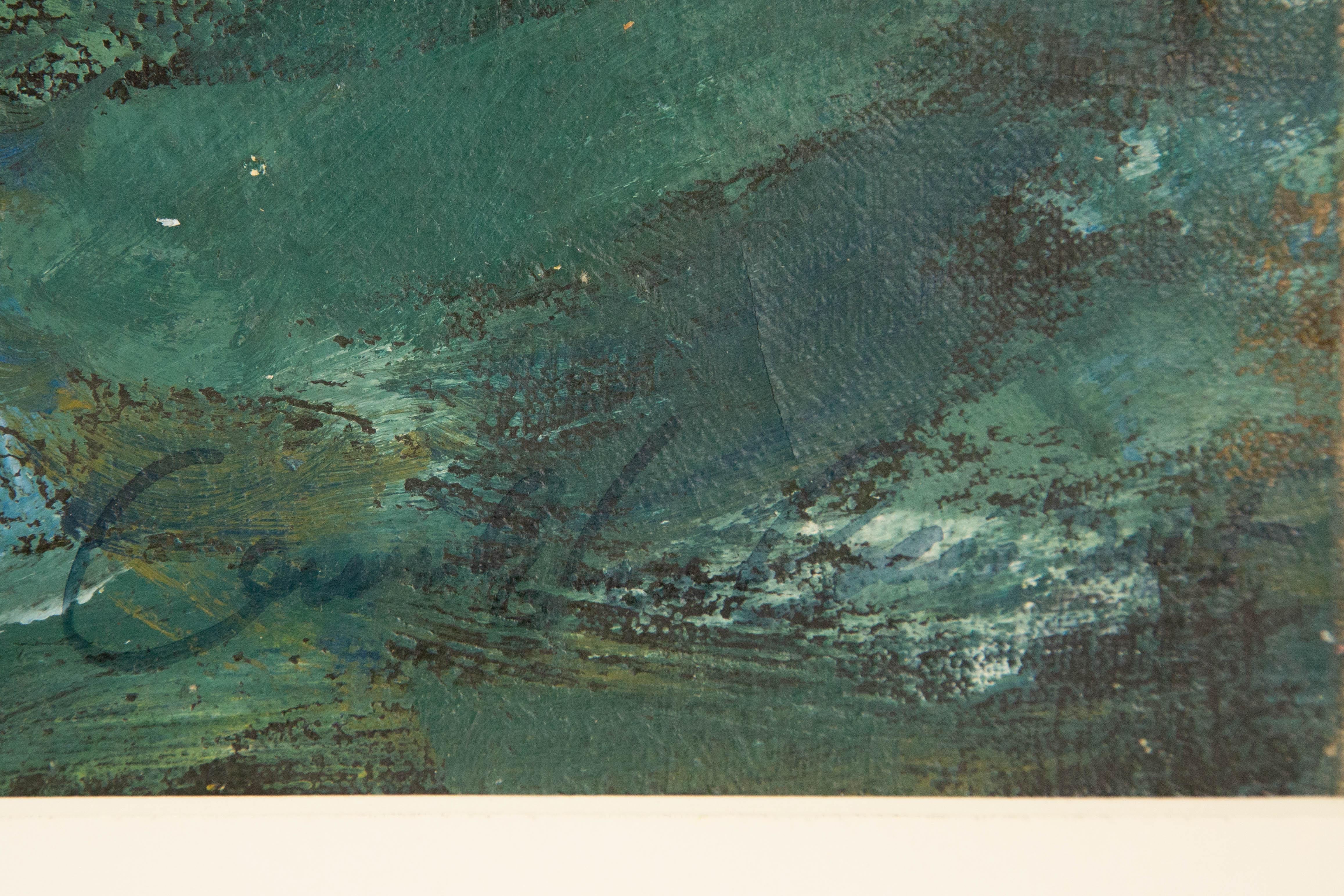 Shikai Guan Wasserlandschaft Original Öl auf Leinwand „Waves“ im Angebot 7