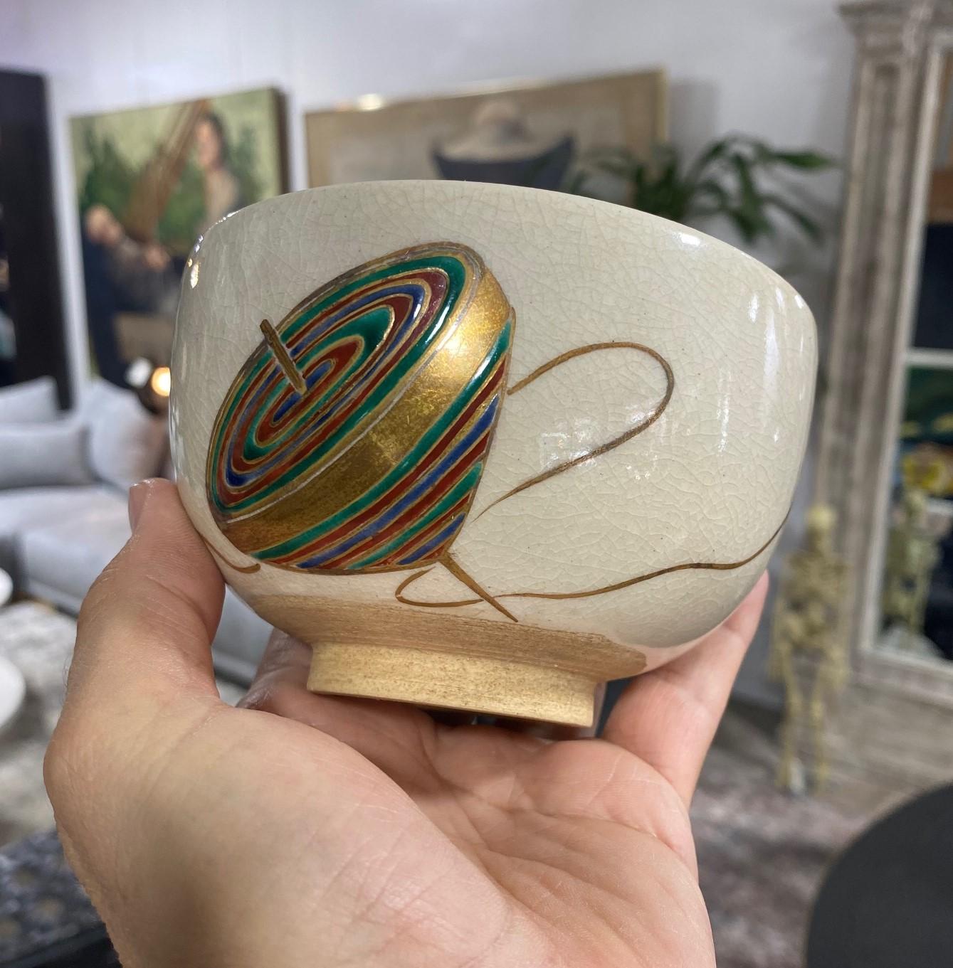 Shiko Shikou Munakata Raro cuenco de té Chawan de cerámica japonesa firmado Caja en venta 5
