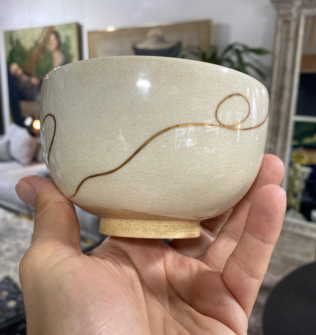 Shiko Shikou Munakata Rare Signed Japanese Pottery Chawan Tea Bowl Signed Box For Sale 4