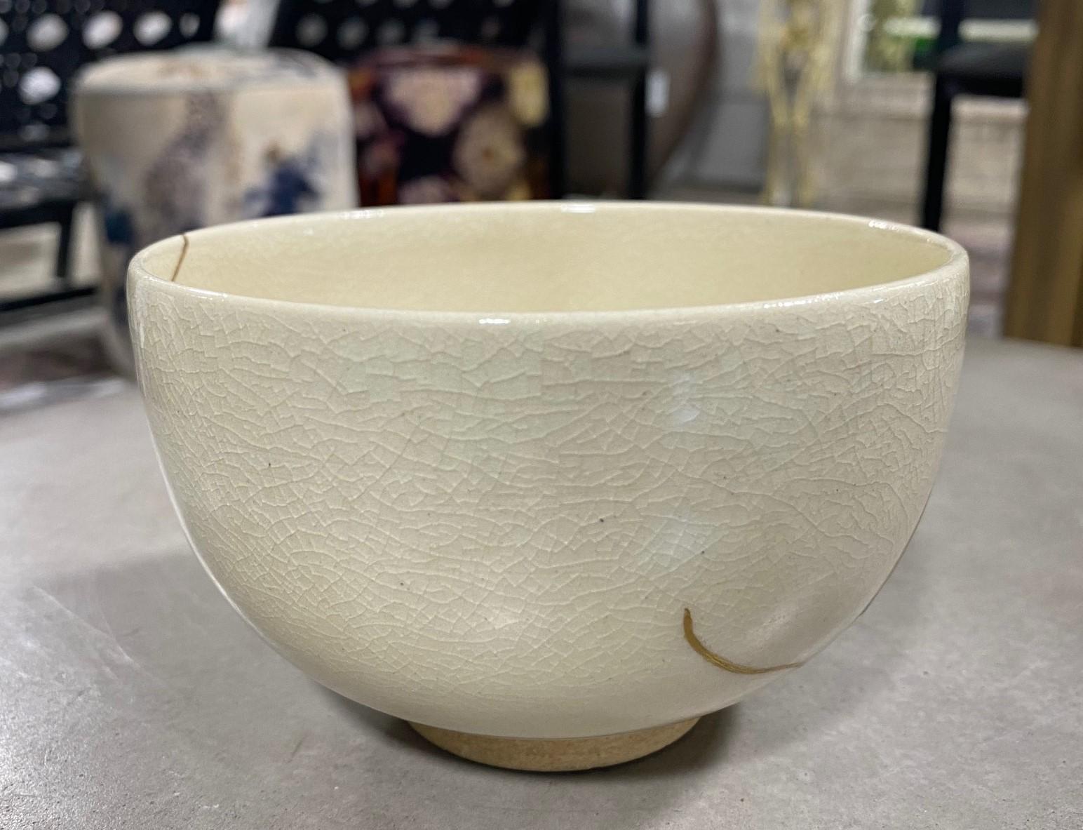 Showa Shiko Shikou Munakata Rare Signed Japanese Pottery Chawan Tea Bowl Signed Box For Sale