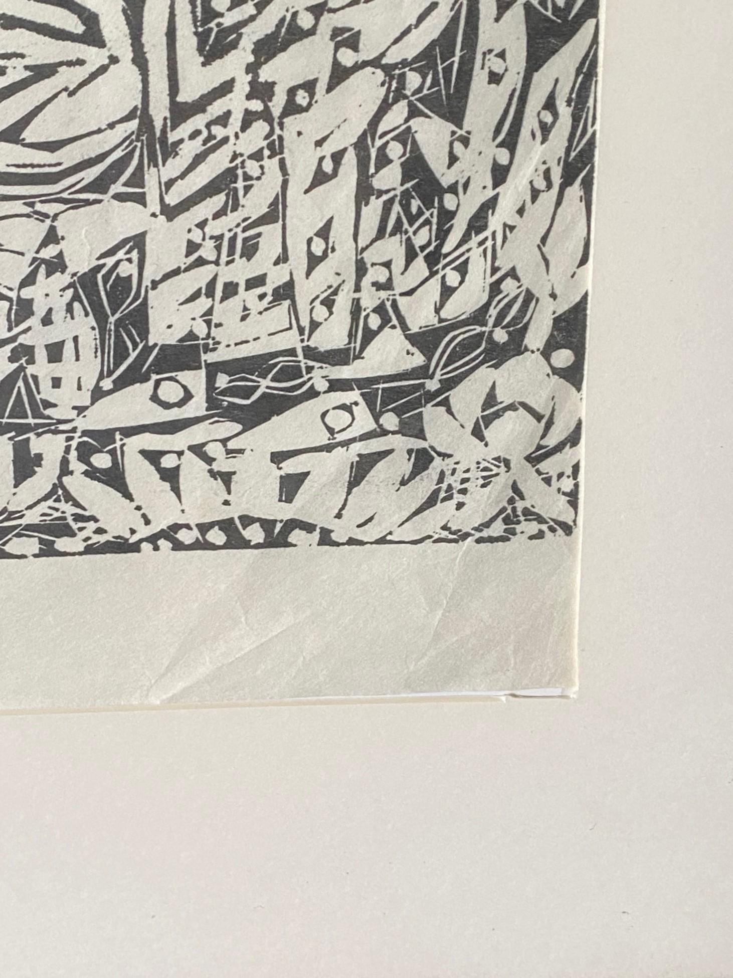 Shiko Munakata FirmadoImpresión xilográfica japonesa de tres budas Shaka No Saku en venta 4