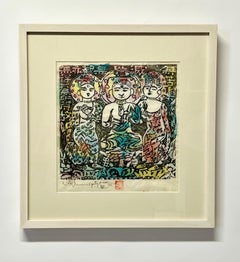 Shiko Munakata „Dree Buddhas“ Holzschnitt 1957, Japan