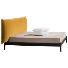 Shiko Wonder Bed in Black Wood Frame and Upholstered Headboard - for Arpha 50%