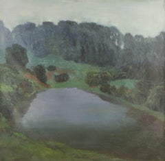 ShiLian Liu Paesaggio originale olio su tela "Laghi di periferia"