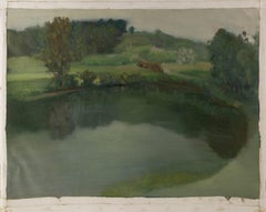Shilian Liu Landschaft Original Öl auf Leinwand "Der See"