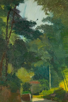 Huile sur toile originale du paysage de ShiLian Liu « Village View II »
