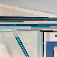  "Arctic Lands," Abstract Geometric Painting
