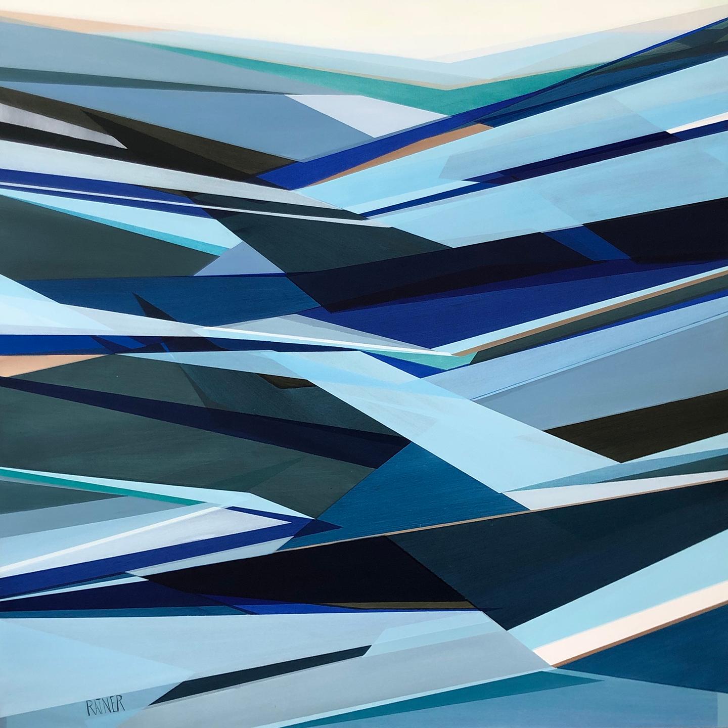 'Fathomless' Large contemporary abstract geometric painting - Painting by Shilo Ratner