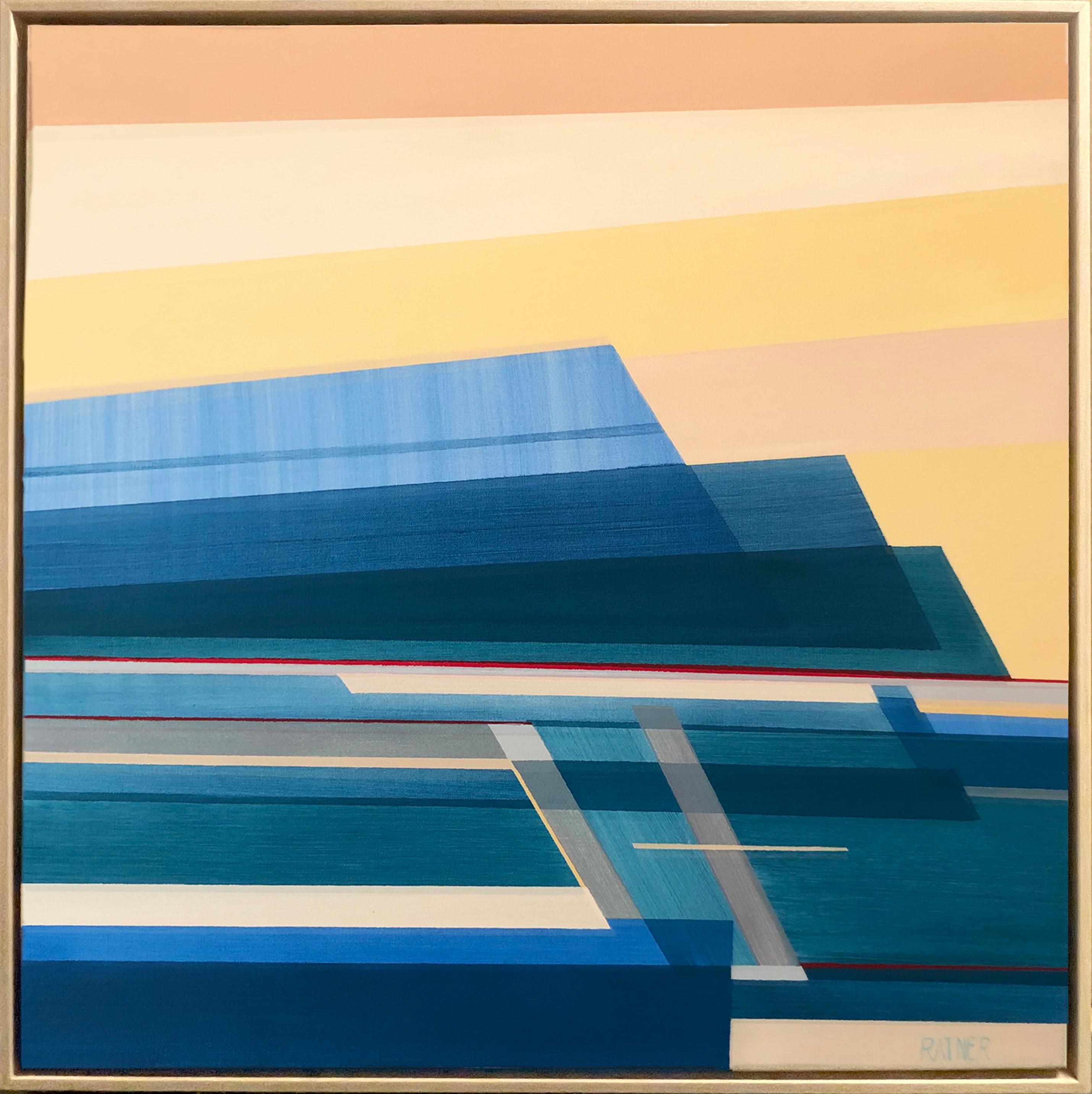 Shilo Ratner Abstract Painting - "Horizon of Hope, " Abstract Geometric Painting