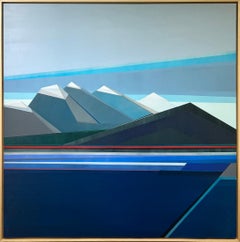 "Mountain Range," Abstract Geometric Landscape Painting