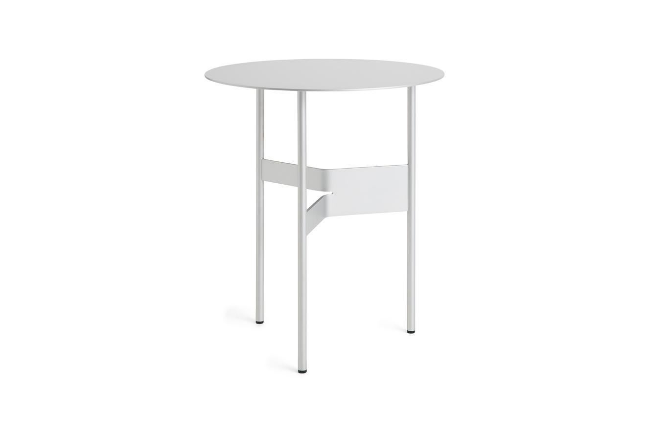 Scandinave moderne Table basse Shim D45, gris argenté, acier revêtu de poudre par Jonas Trampedach en vente