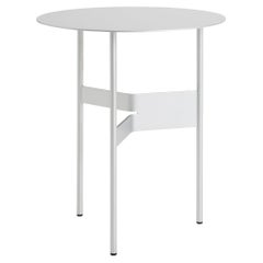 Table basse Shim D45, gris argenté, acier revêtu de poudre par Jonas Trampedach