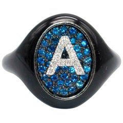 Shima Azman Black 'A' Signet Ring, Made to Order