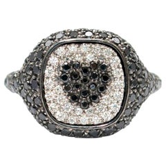 Shima Azman Black Diamond Heart Signet Ring