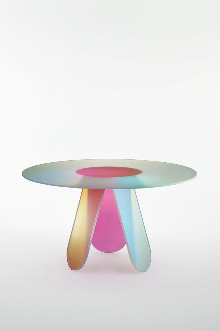 Modern Shimmer Circular Medium High Table D 120cm, by Patricia Urquiola for Glas Italia For Sale