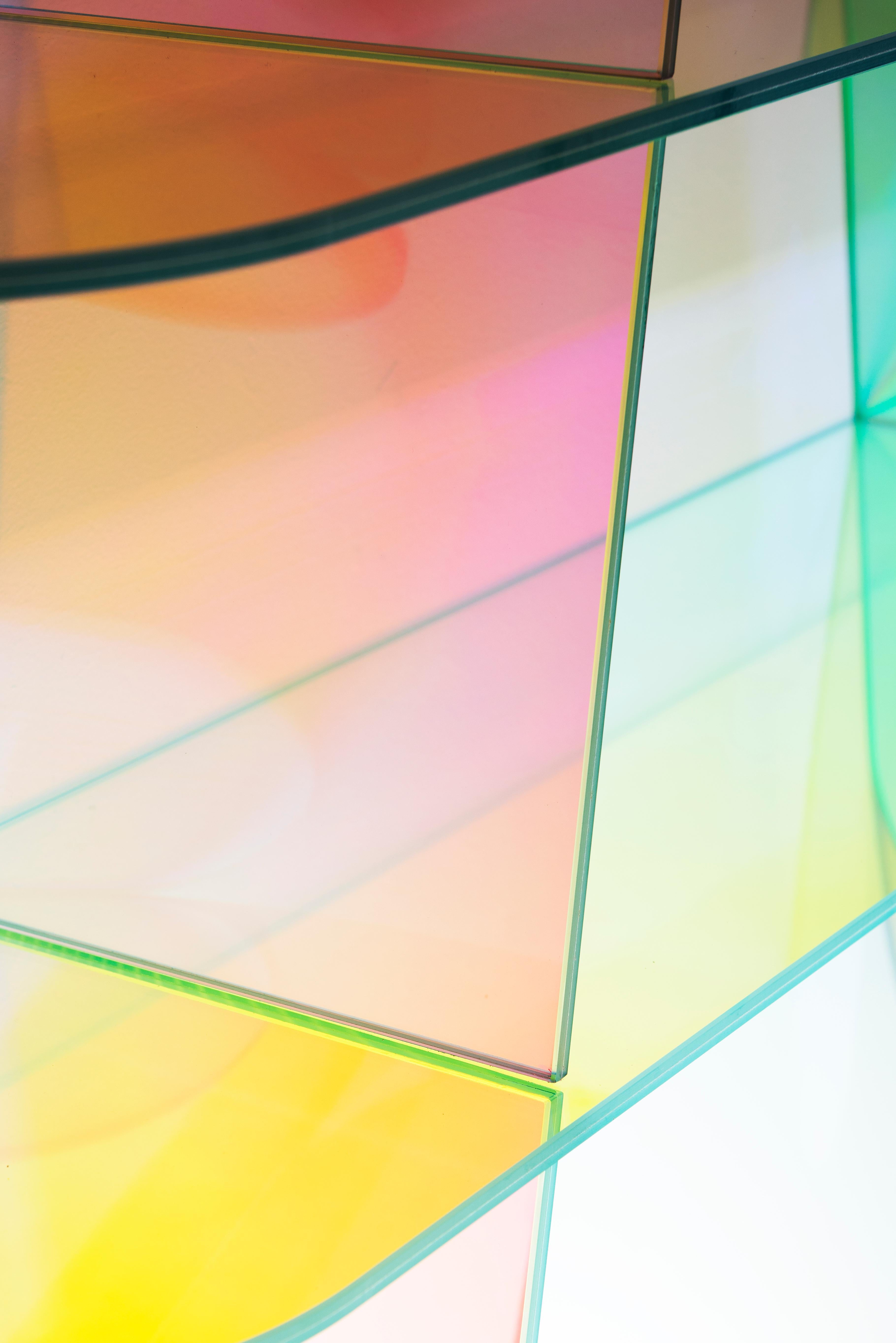 Vetro SHIMMER Tavolo basso circolare di Patricia Urquiola per Glas Italia IN STOCK in vendita