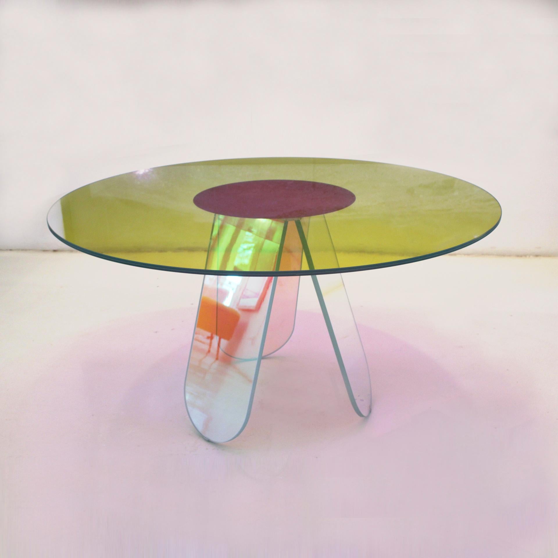 Laminated Shimmer Circular Table Desgined by Patricia Urquiola For Sale