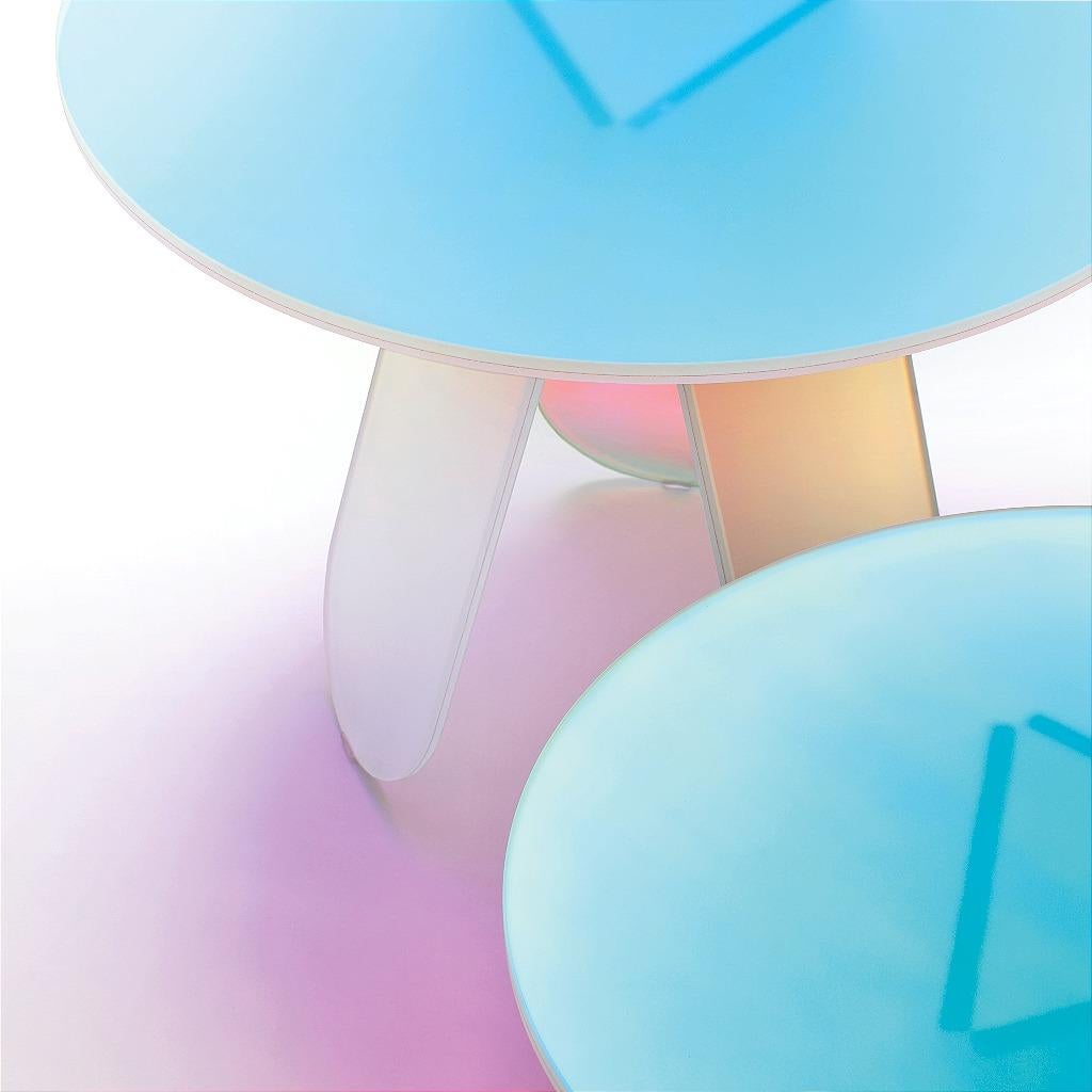 Laminato Tavolino rotondo Shimmer SHI02 di Patricia Urquiala per Glas Italia in vendita