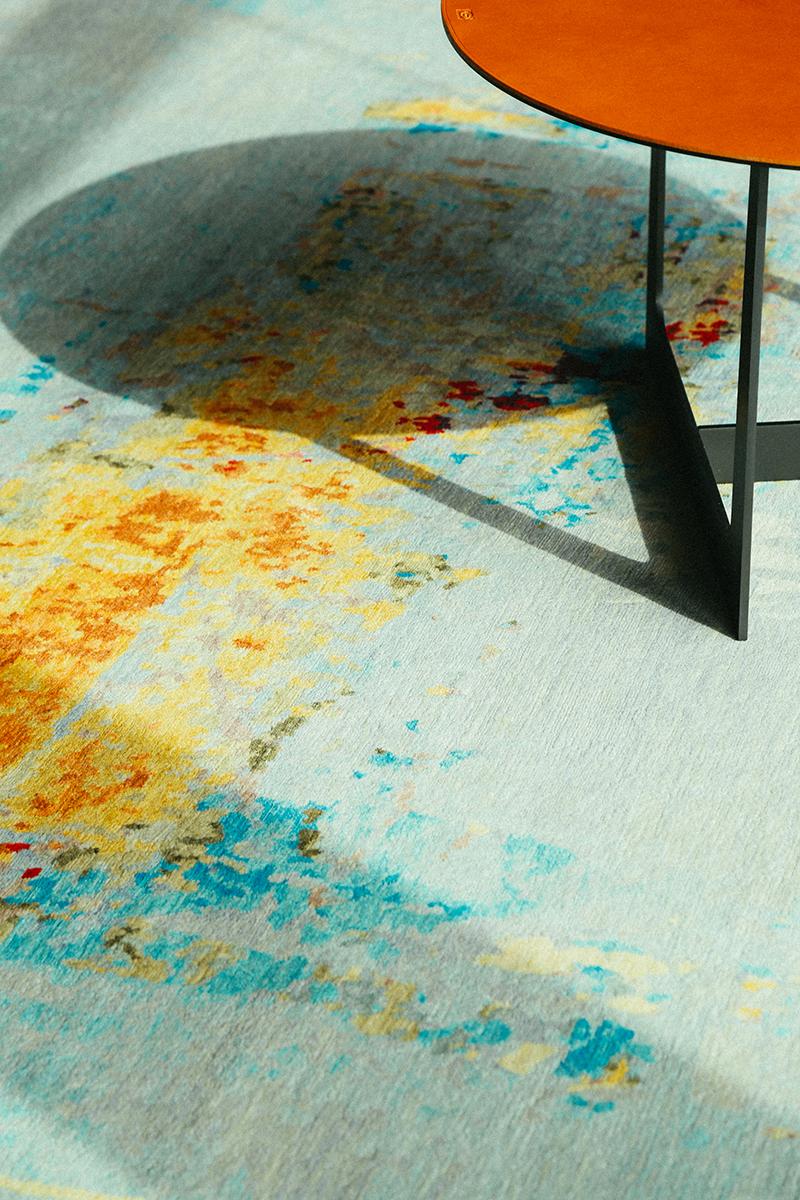 Happy blues and pretty turquoises become the backdrop to an inviting and warm golden yellow. This abstract rug from the Espiritu Collection is nothing short from resembling the 'Shimmering Skies' of Los Angeles

Rug Number 26376
Size 9' 0