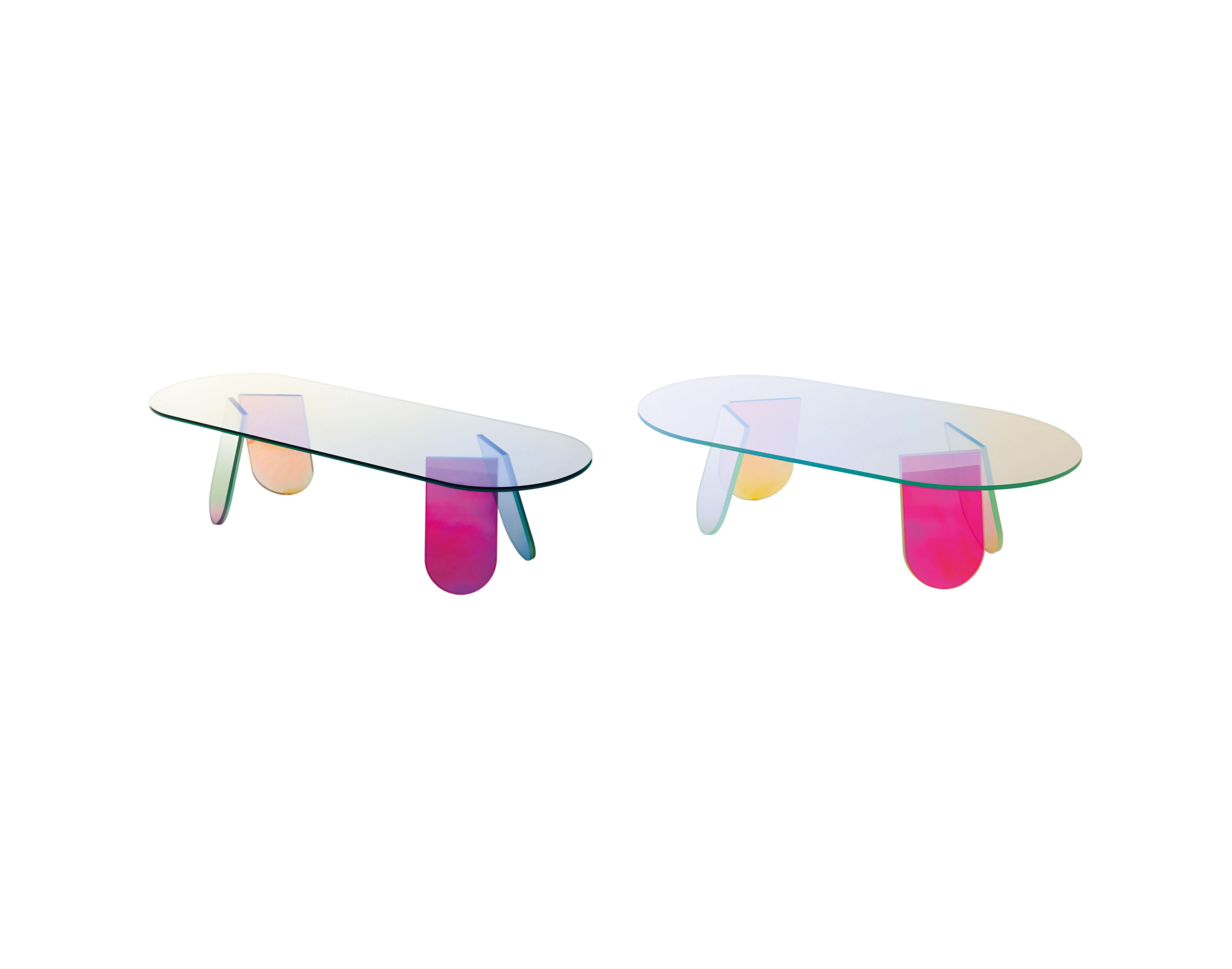 Schimmernder ovaler niedriger Tisch, von Patricia Urquiola für Glas Italia IN STOCK (Moderne) im Angebot