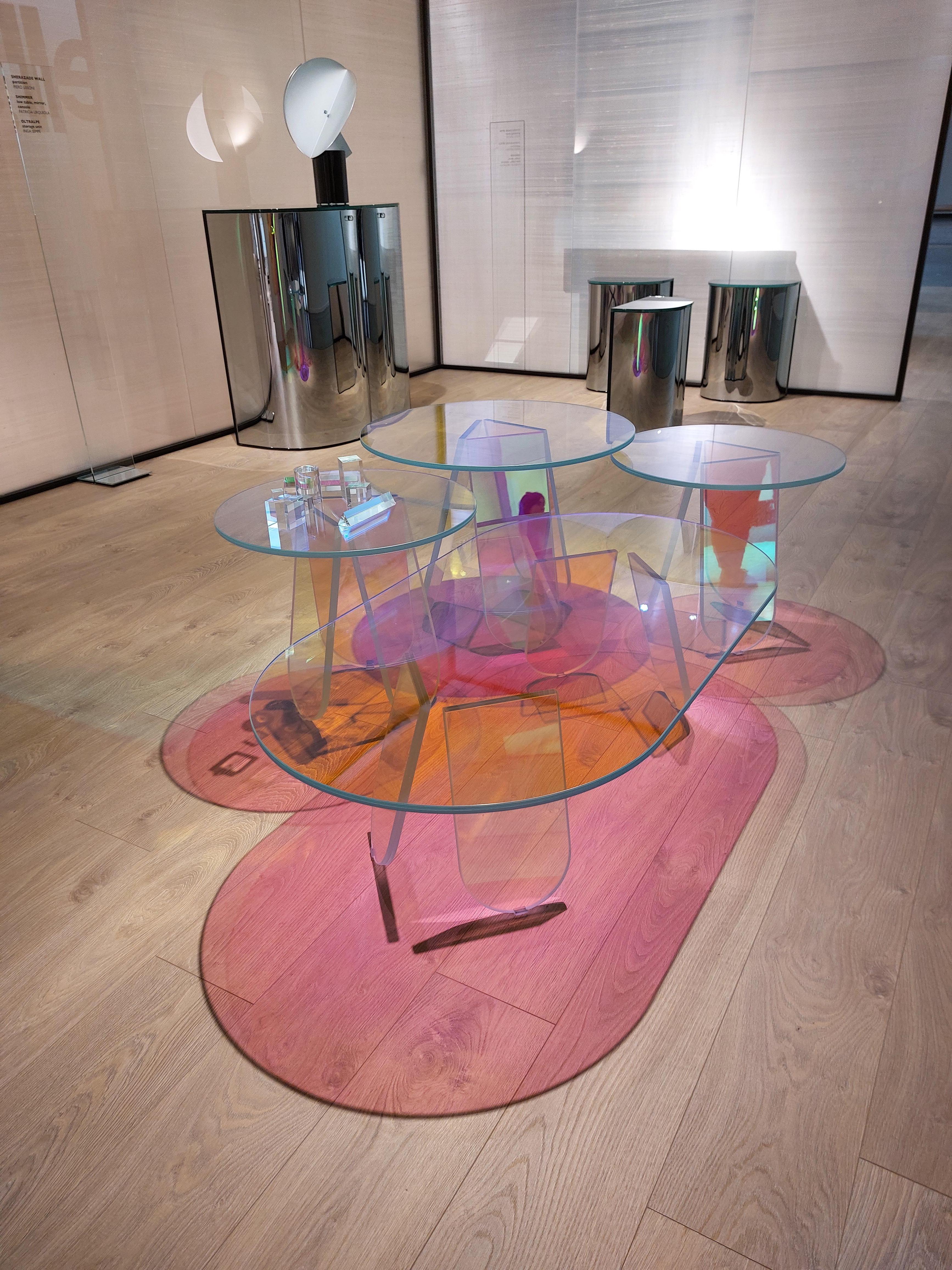 XXI secolo e contemporaneo Tavolo basso ovale Shimmer, di Patricia Urquiola per Glas Italia IN STOCK in vendita