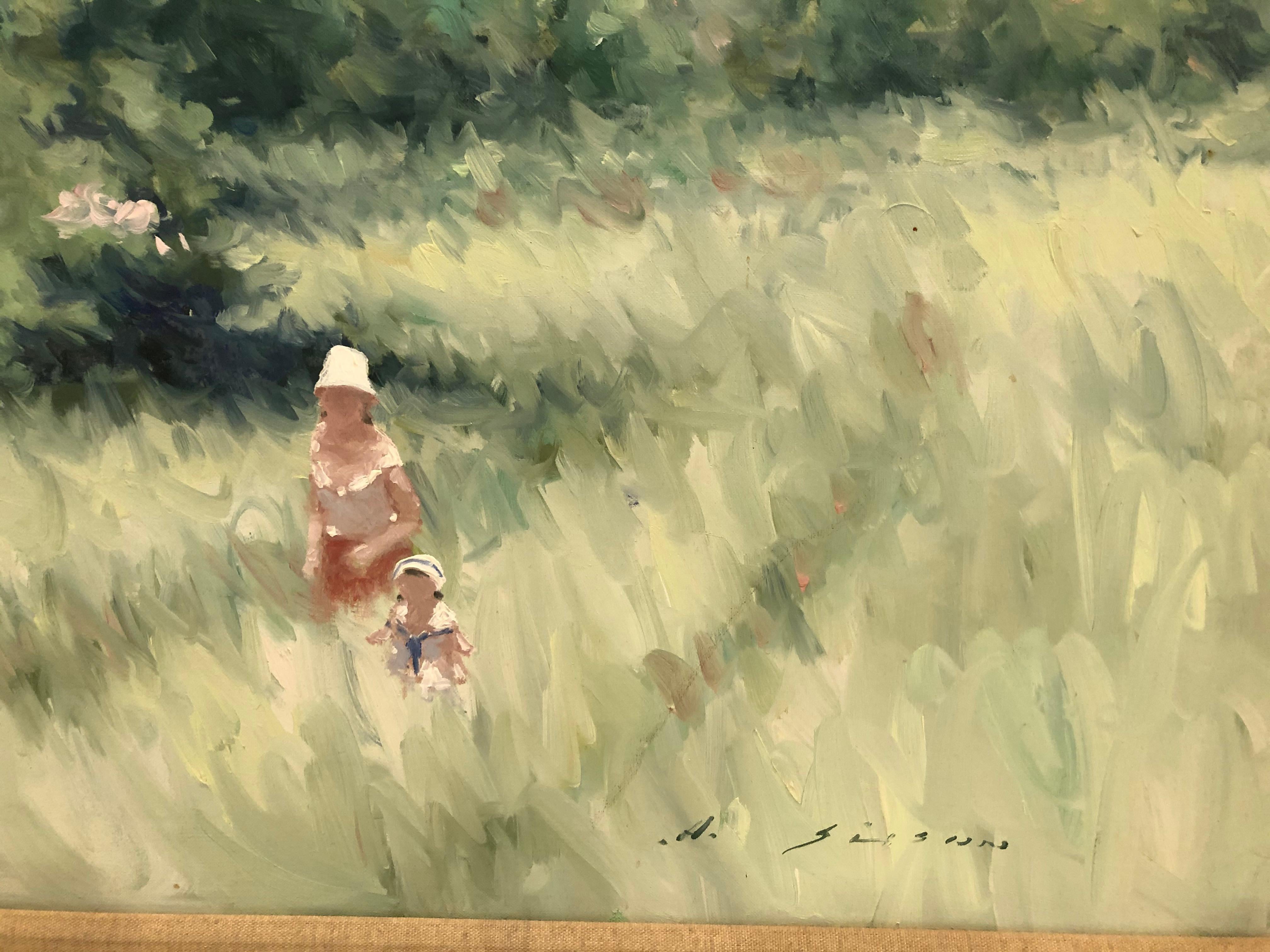 Américain Paysage impressionniste chatoyant de l'artiste répertorié Andre Gisson en vente