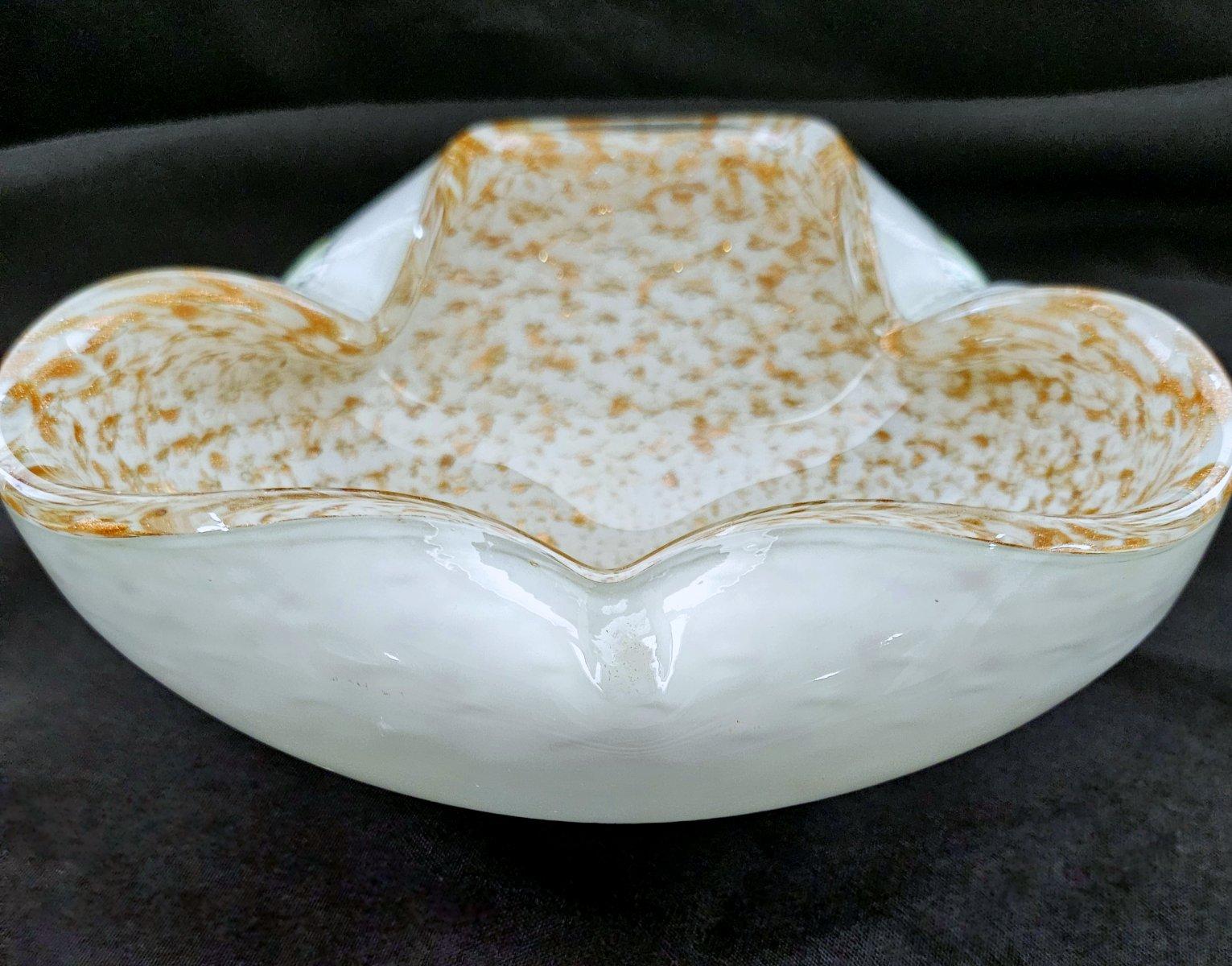 Bol / Vide Poche en verre de Murano chatoyant avec aventurine cuivrée LIQUIDATION en vente 6