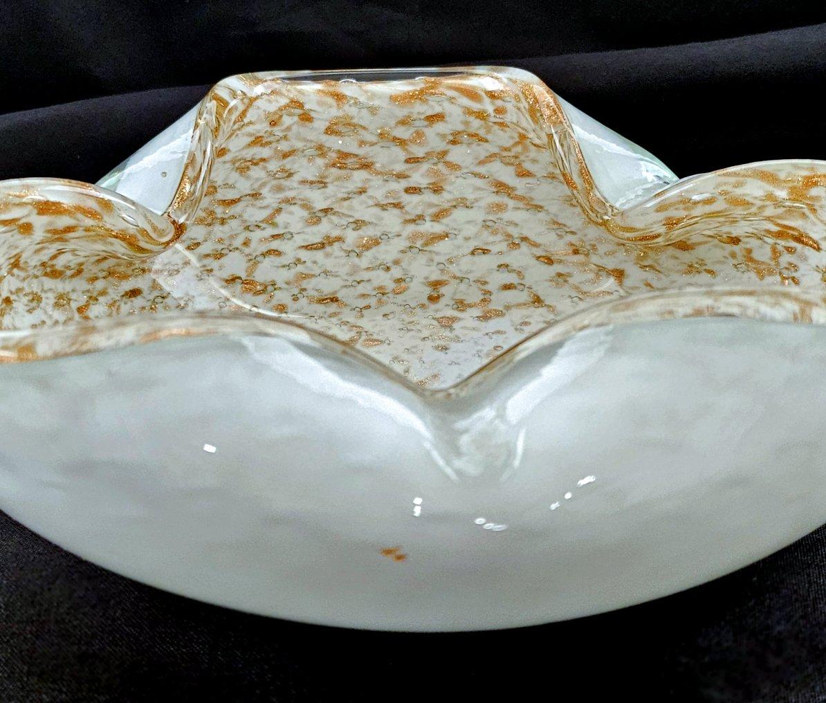 Shimmering Murano Glass Bowl / Vide Poche with Copper Aventurine - Vintage For Sale 8