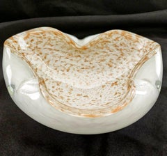 CLEARANCE - Shimmering Murano Glass Bowl / Vide Poche with Copper Aventurine